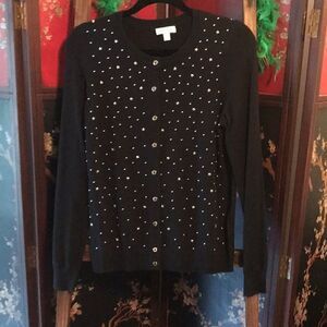 Riley & Rae Black cardigan with stars and dots
